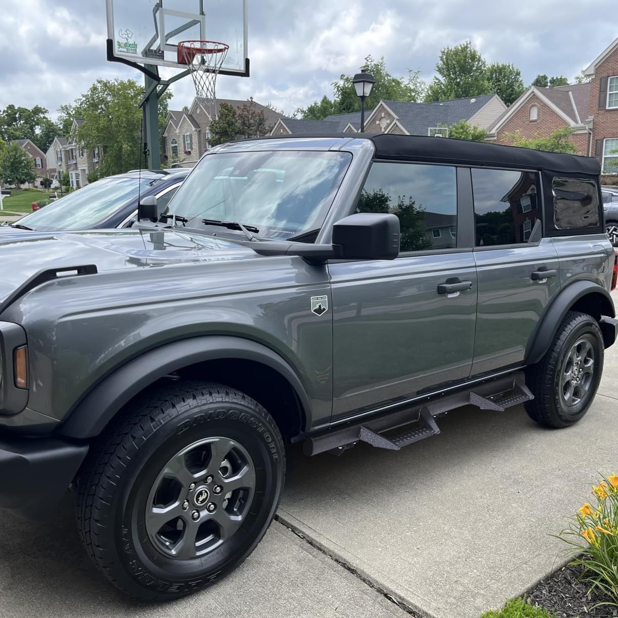 BINARY STAR Running Boards Compatible with 2021-2026 Ford Bronco 4 Door SUV (Do not fit Bronco Sport Model), Rock Rails Sliders Drop Down Side Steps, 4 Inch Black Step Bars Side Step.