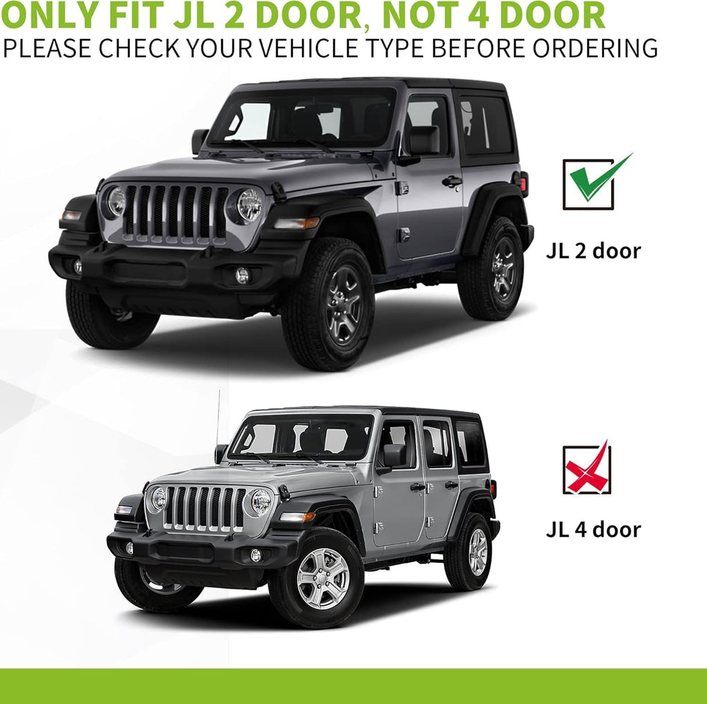 2PCS OE Style Running Boards Fits for Jeep Wrangler JL 2-Door 2018-2025 Automotive Exterior Accessories Side Step (with Brackets)