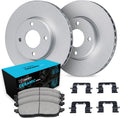 R1 Concepts Front Brake Kit Fits 2003-2005 Honda Civic Hybrid Sedan; 2007-2008 Honda Fit; 2007-2008 Honda Fit USA/CANADA| Ceramic Pads, Blank Rotors| Hardware| 10.3' Front