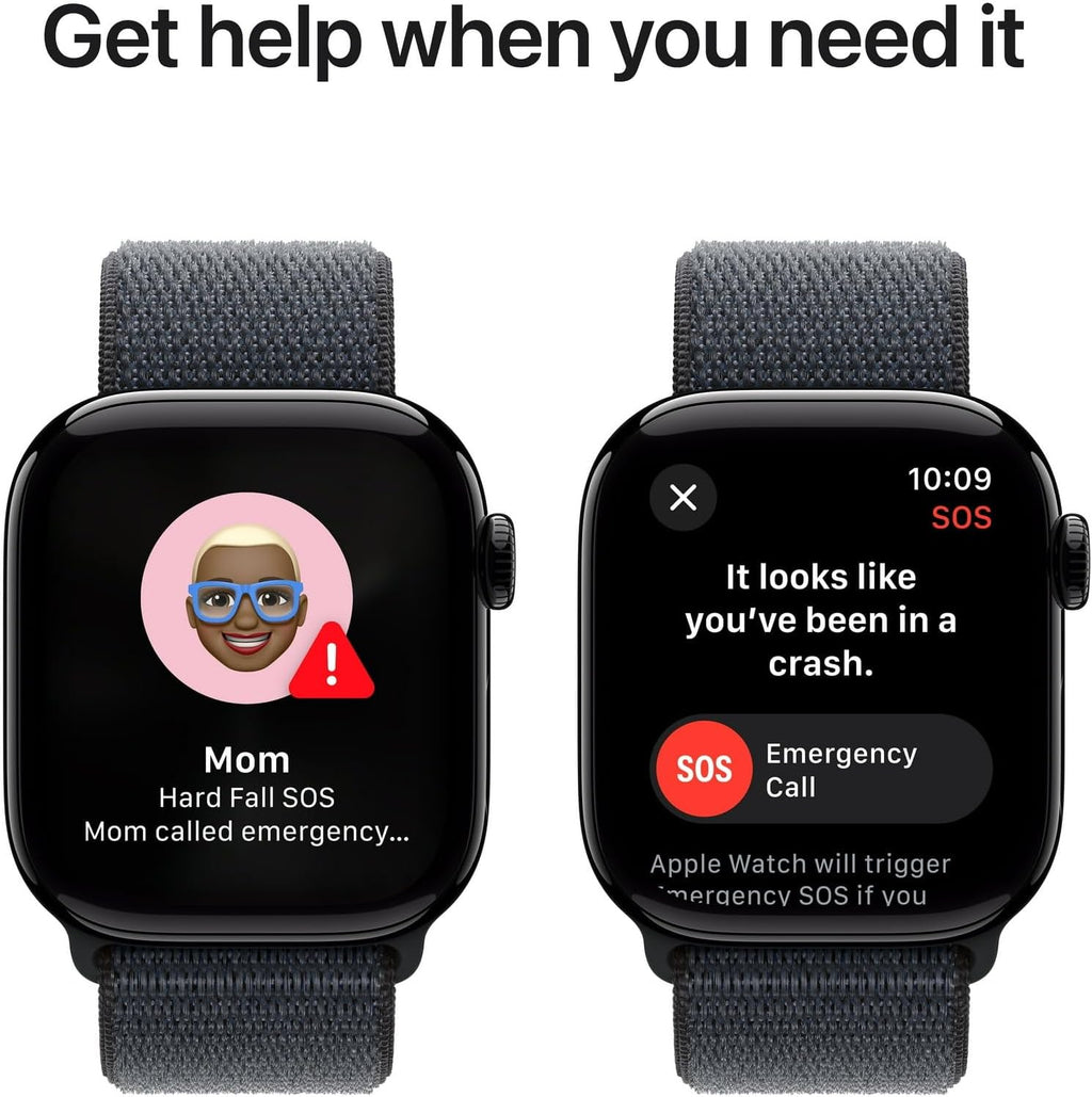 Apple Watch Series 10 [GPS + Cellular 42mm case] Smartwatch with Jet Black Aluminium Case with Ink Sport Loop. Fitness Tracker, ECG App, Always-On Retina Display, Carbon Neutral (Renewed)