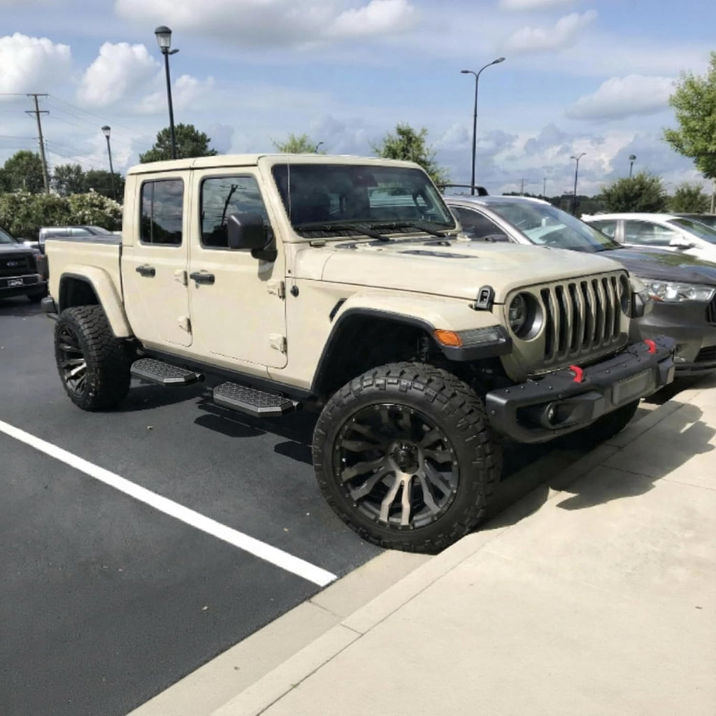 4PCS Running Boards Compatible with 2018-2026 Jeep Wrangler JL 4-Door & 2020-2026 Jeep Gladiator JT(4 Full Size Doors), 7.1' D Side Steps, Heavy-Duty Steel Carbon Steel Nerf Bars