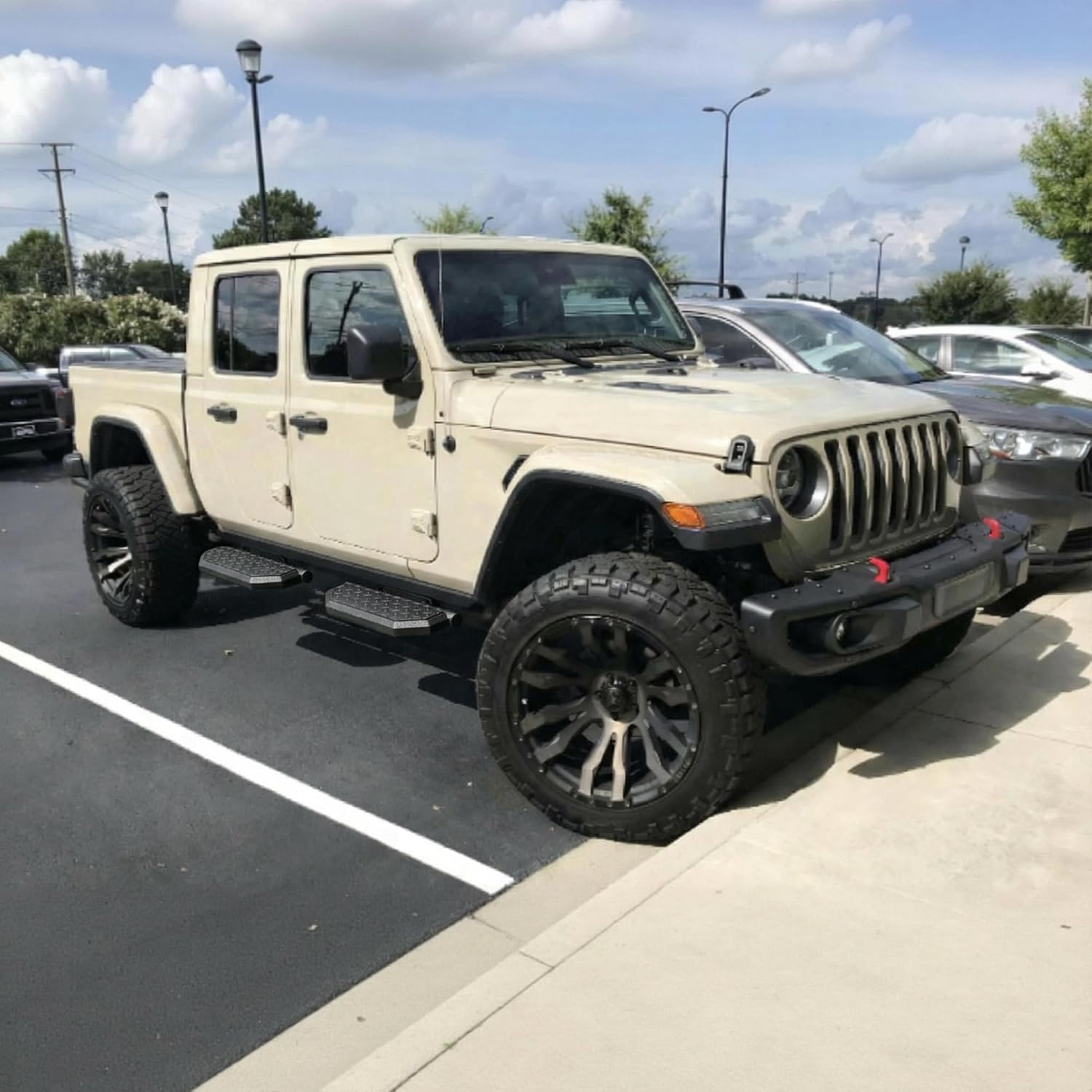 4PCS Running Boards Compatible with 2018-2026 Jeep Wrangler JL 4-Door & 2020-2026 Jeep Gladiator JT(4 Full Size Doors), 7.1' D Side Steps, Heavy-Duty Steel Carbon Steel Nerf Bars