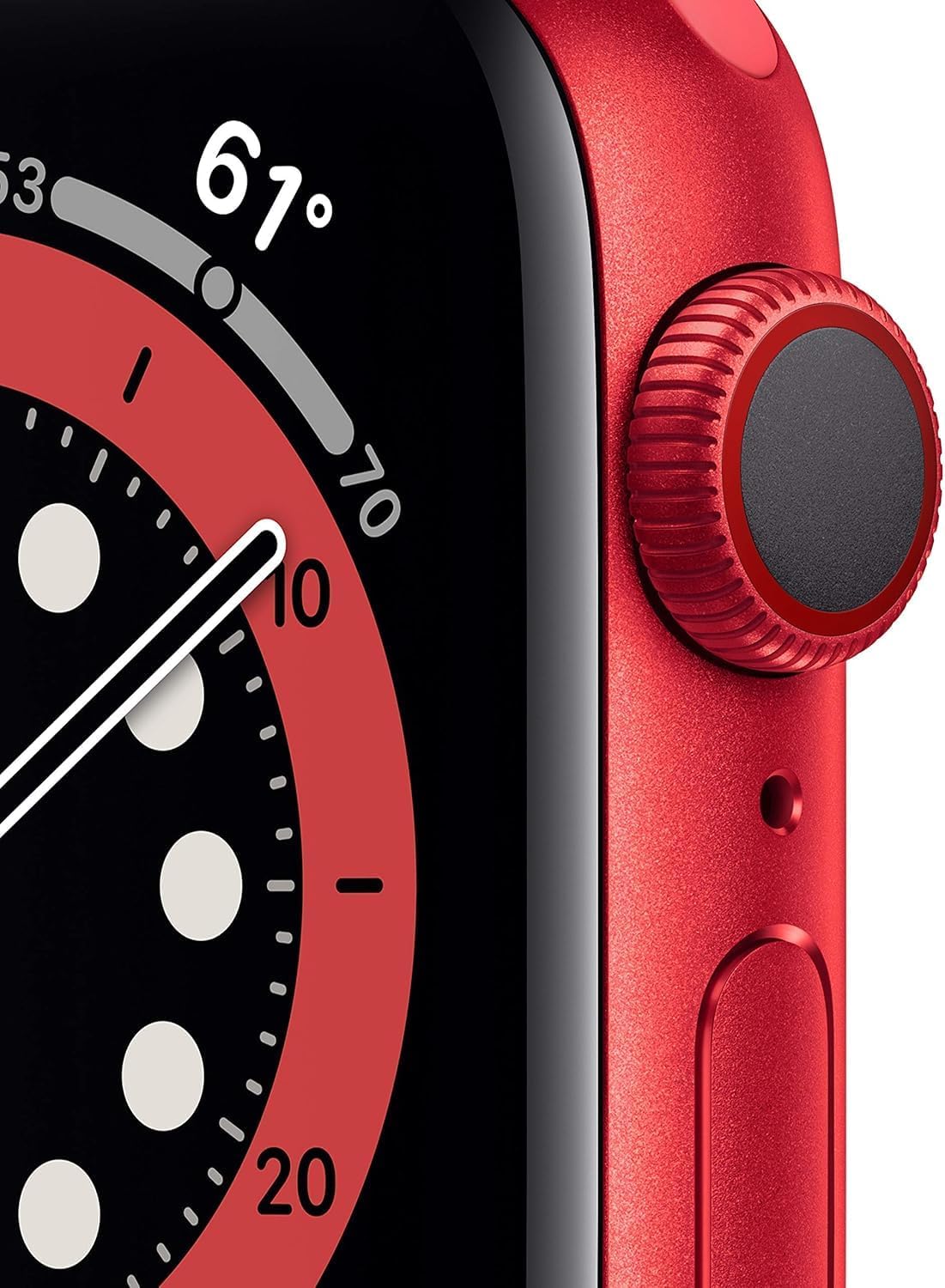 Apple Watch Series 6 (GPS, 44mm) - Red Aluminum Case with Red Sport Band (Renewed)