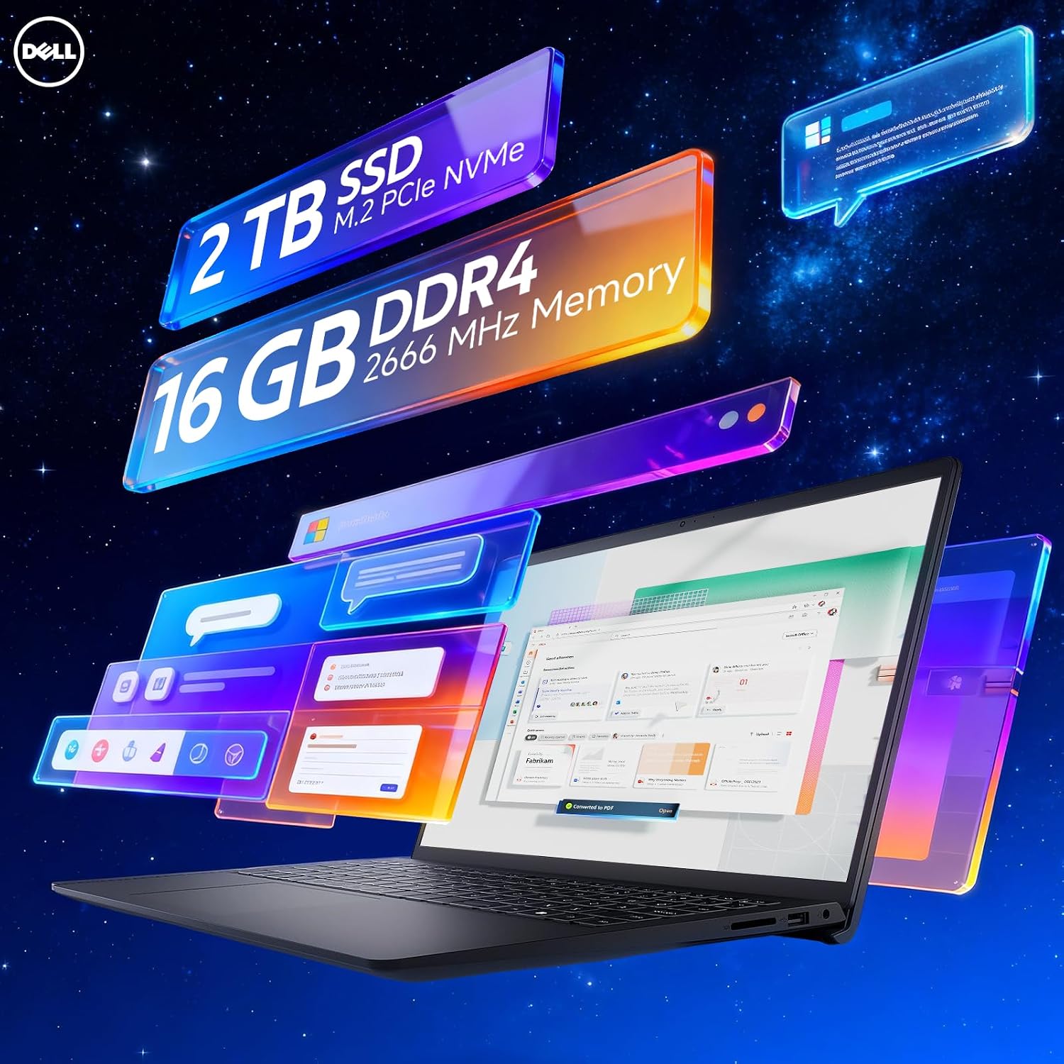 Dell 15 2026 DC15250 Touchscreen Laptop, Intel 10-Core i7-1355U, 15.6'' FHD Anti-Glare Display, 16 GB RAM, 1 TB SSD, FHD Webcam, Copilot AI, Wi-Fi 6, Win 11 Pro, for Business & Student, Carbon Black