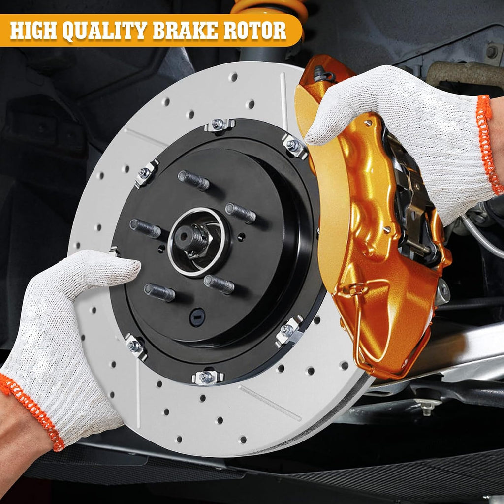 Disc Brake Kits with Pads and Rotors Front & Rear Drilled Slotted Vented Rotor for Acura Csx Type-S 2007 2008 2009 2010, for Honda Civic Si 2006-2011
