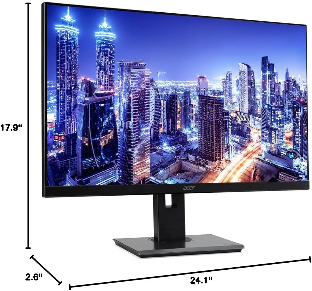 acer Vero B7 B277 E 27 inch 1080P Full HD IPS 100 Hz 4 ms Widescreen LCD Monitor, Bundle with VGA, HDMI, DisplayPort, Integrated Speakers, MK270 Wireless Keyboard & Mouse, Gel Mouse & Wrist Pad