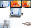 Laptop Screen Extender - 15.6' Ultra-Thin Triple Portable Monitor 1080P FHD IPS Attachment Screen Tri-Screen Travel Monitor Extender with 360° Rotation, External Monitor for Windows/Mac