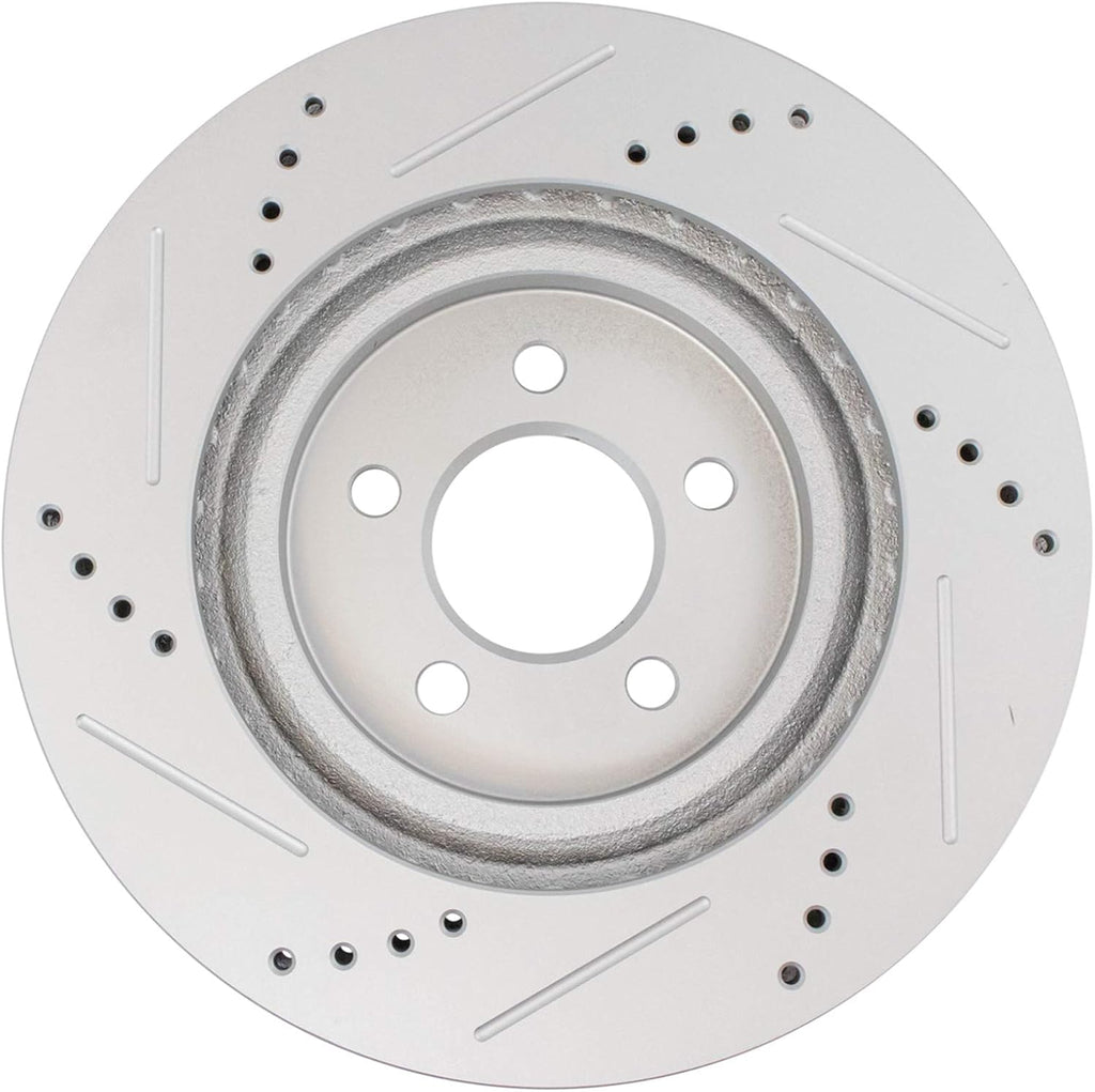 TRQ Performance Front and Rear Brake Rotor Set G Coated Drilled Slotted Compatible with 1994-2004 Ford Mustang