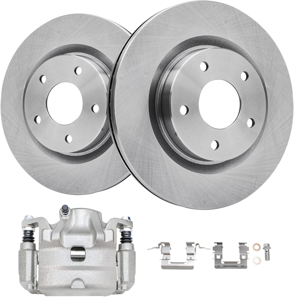 Detroit Axle - Front Brake Kit for 07-10 Nissan Altima, 11.65'' inch Disc Brake Rotors Brake Caliper 2007 2008 2009 2010 Replacement