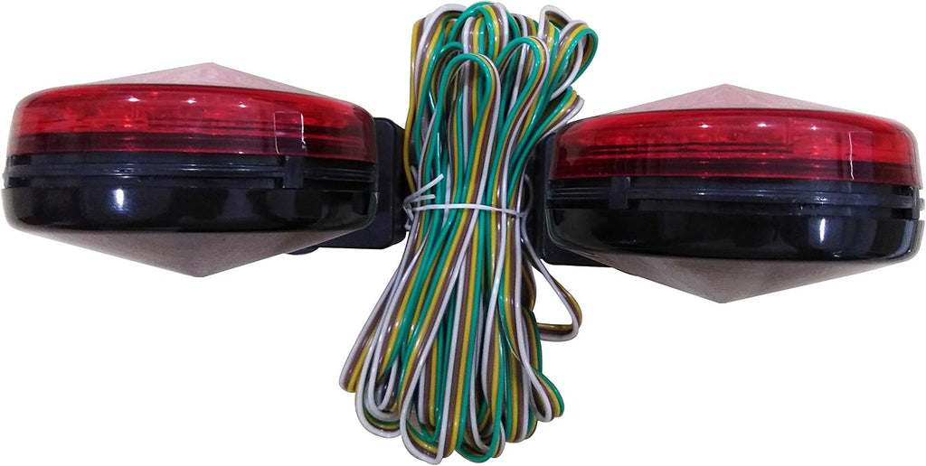 MAXXHAUL 50015 12V Magnetic LED Towing Lights With Magnetic Base - DOT Compliant, Pack of 6