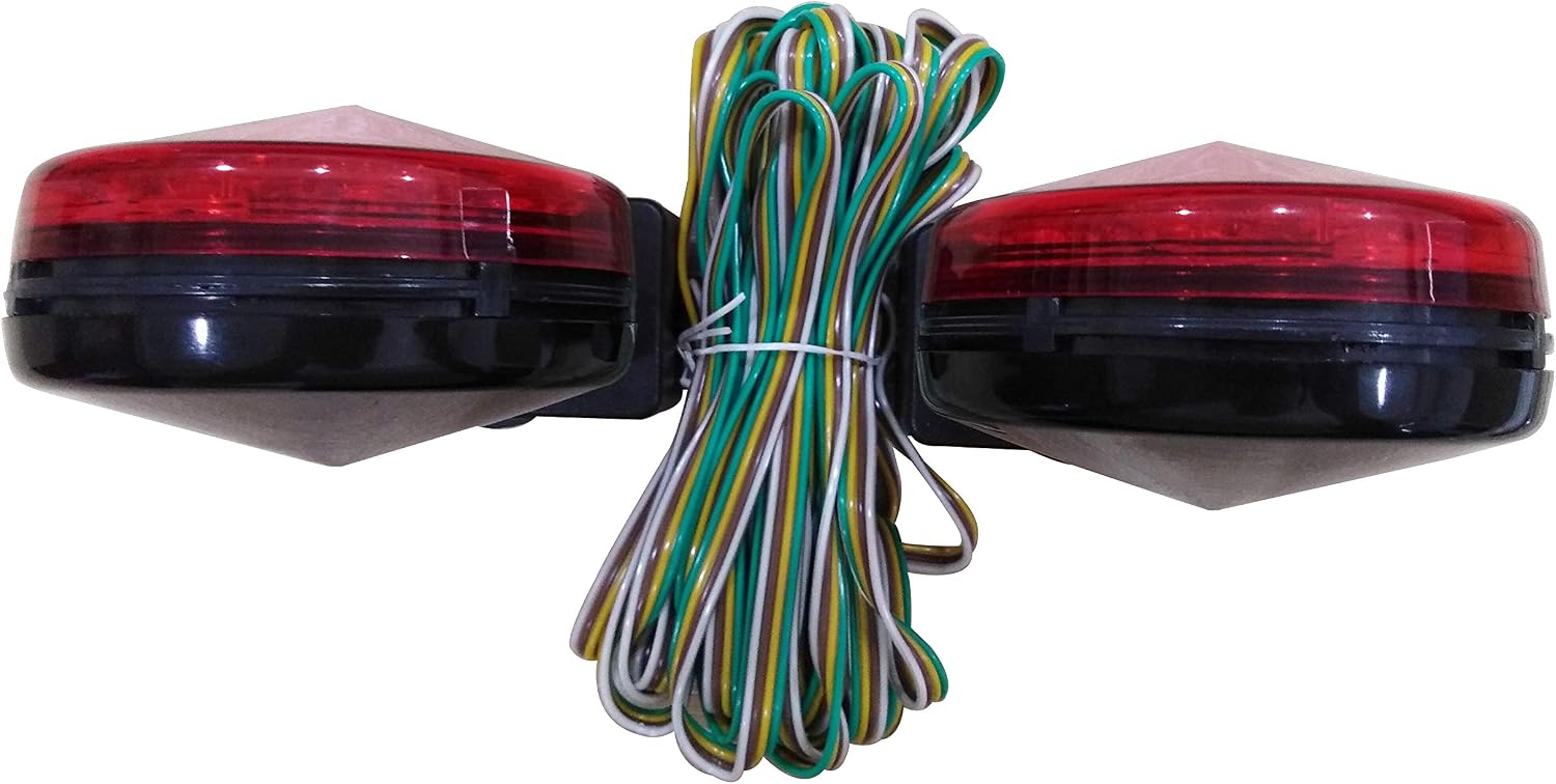 MAXXHAUL 50015 12V Magnetic LED Towing Lights With Magnetic Base - DOT Compliant, Pack of 6