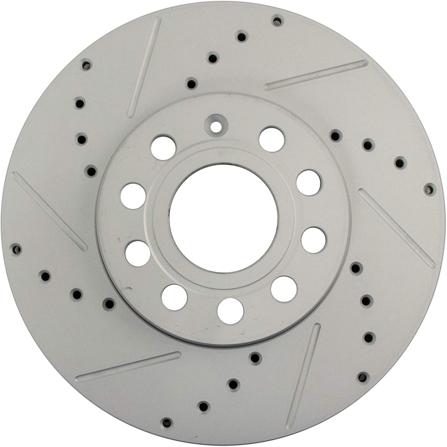 TRQ Performance Drilled Brake Rotor Set Compatible with Audi A3 Beetle e-Golf Golf Jetta Rabbit