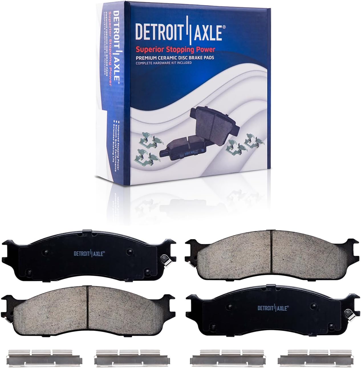 Detroit Axle - Front Brake Kit for 03-08 Dodge Ram 2500 3500, 13.91'' inch Disc Brake Rotors Brake Calipers Ceramic Brake Pads 2003 2004 2005 2006 2007 2008 Replacement