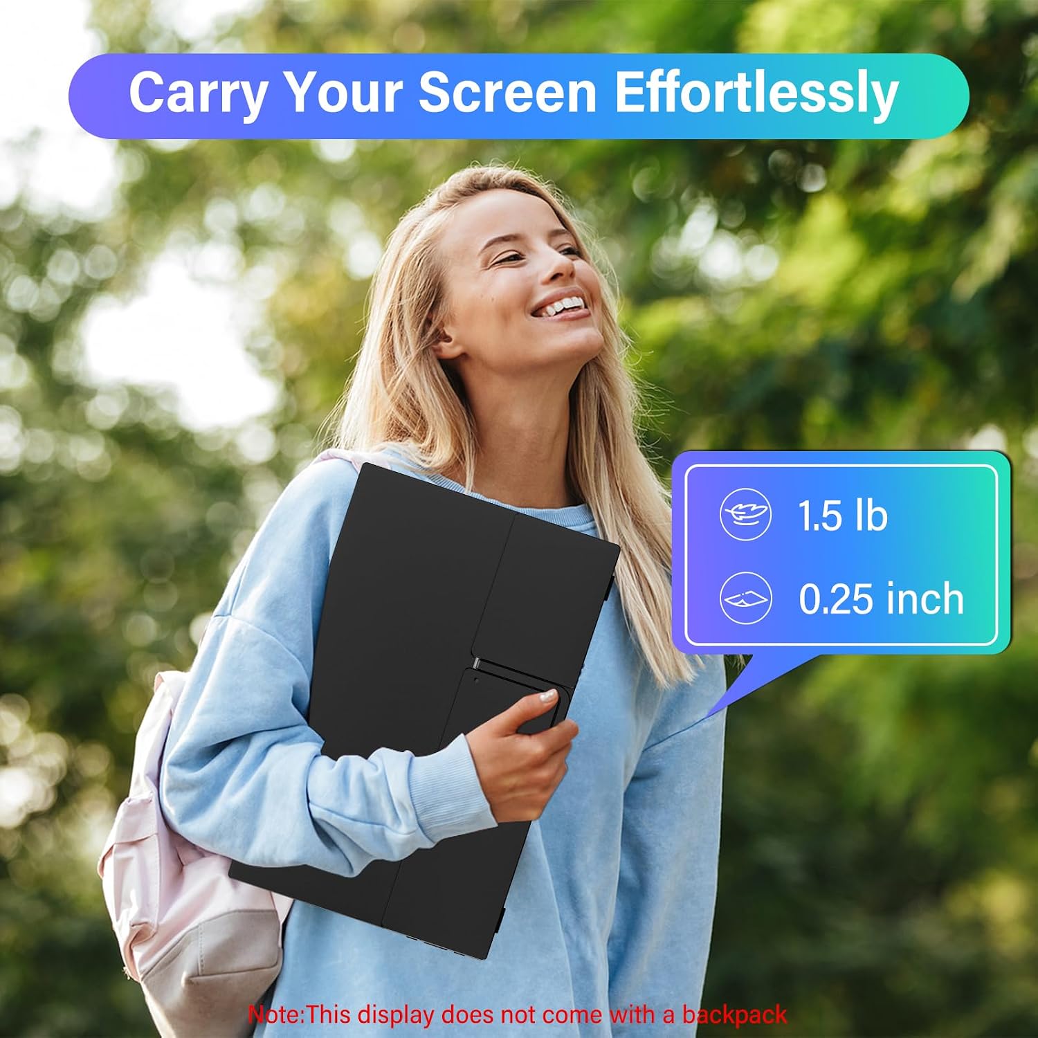 InnoView 15.6 Inch Portable Monitor FHD 1080P, Second External Monitor, for Laptop, Desktop, MacBook, Phones, Tablet, HDMI, USB C, Built-in Speaker, with Protective Case, PS5/4, Xbox, Switch