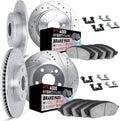 Dynamic Friction Company Front and Rear Brake Kit Fits 2007-2010 Acura CSX; 2006-2011 Honda Civic| 4000 HybriDynamic Pads, Drilled Slotted Rotors| Hardware| 11.8' Front & 10.2' Rear
