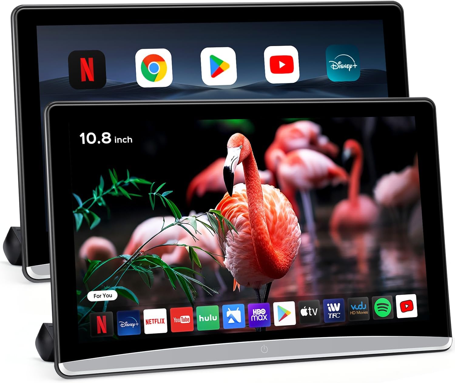 10.8inch Android Portable Car TV Headrest Monitor Tablet for Cars Back seat Support Phone Wireless mirroring Touchscreen with WiFi/Bluetooth/HDMI/USB/Video Player (CPAD-108-2)