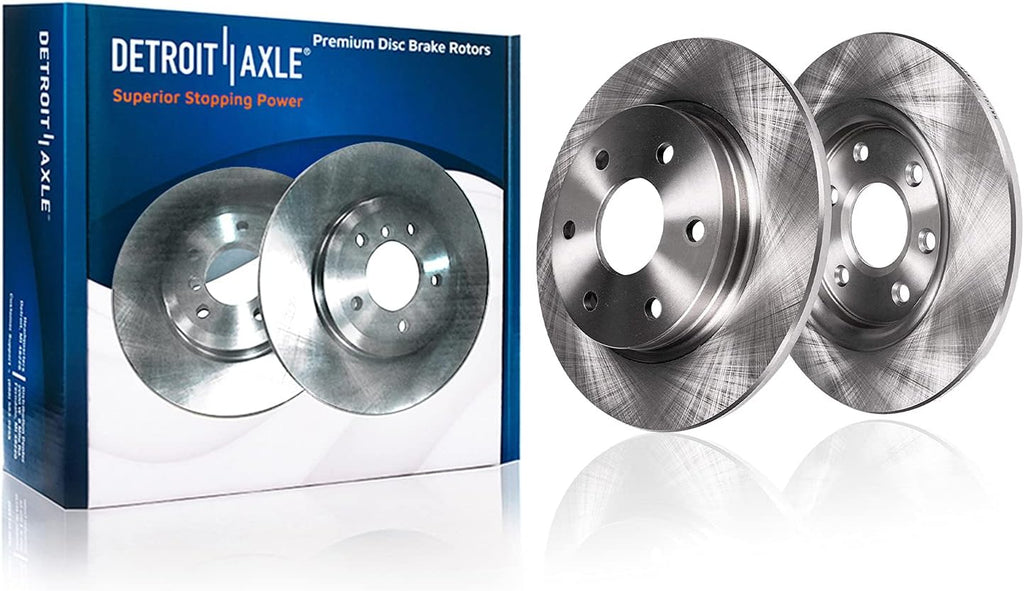 Detroit Axle - Rear Brake Kit for 06-10 Hummer H3, 09-10 H3T, Disc Brake Rotors Ceramic Brake Pads w/Hardware 2006 2007 2008 2009 2010 Replacement