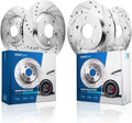 Detroit Axle - Brake Rotors for 05-10 Honda Odyssey Drilled & Slotted Brakes Rotors 2005 2006 2007 2008 2009 2010 Front and Rear Replacement : 11.65' inch Front and 12.32' inch Rear Rotor