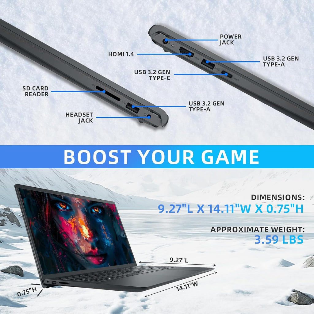 Dell Inspiron 15 3535 Touchscreen Laptop - w/Accessories, 15.6' FHD WVA Display, AMD Ryzen 7 7730U, AMD Radeon Graphics, HD Webcam, Win 11 Pro, 64 GB RAM, 2 TB SSD