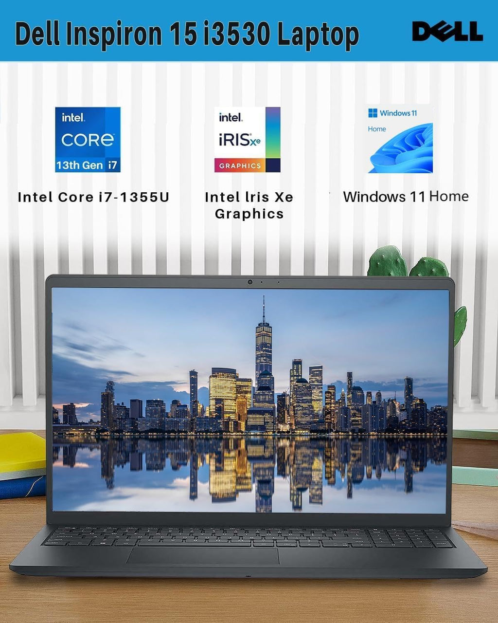 Dell Inspiron 15 3530 Touchscreen Laptop Computer, 15.6 Inch FHD Business Laptop, 10 Cores Intel i7-1355U, 16 GB RAM, 1 TB SSD, Wi-Fi 6, Webcam, Win11 Home