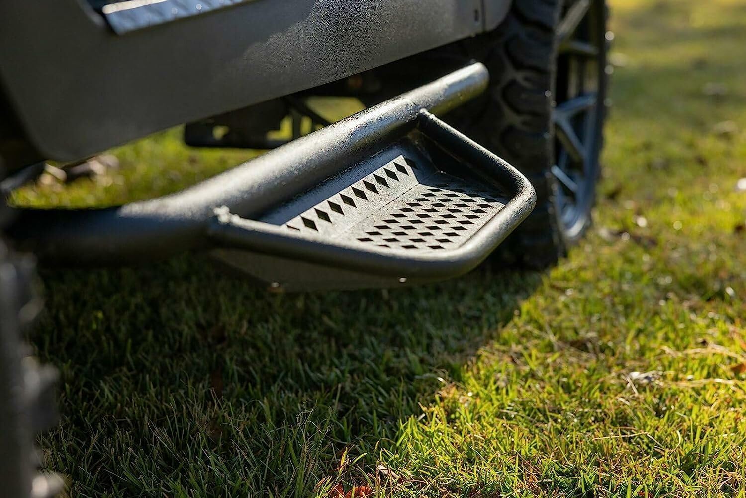 Performance Plus Carts MadJax MJFX Club Car Precedent Golf Cart Armor Nerf Bar Drop Down Side Step and Mounting Kit | Black Matte Texture | Compatible with 2004-Up Models