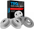 TRQ Performance Front and Rear Brake Rotor Set G Coated Drilled and Slotted Compatible with 2009-2015 Toyota Venza