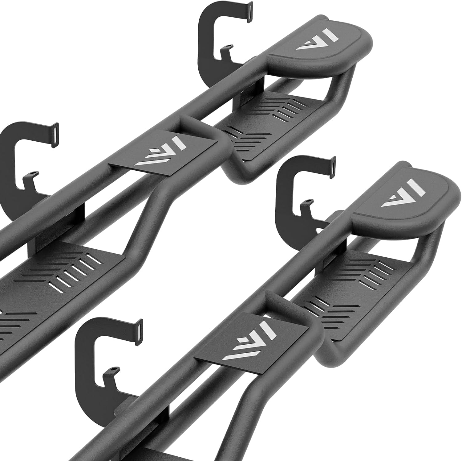 YZONA Three Raised Steps Double Cab Running Boards Compatible with 2007-2018 Chevrolet Silverado & GMC Sierra 1500, 2007-2019 Chevy Silverado & GMC Sierra 2500 3500 HD Extended Cab Side Step Nerf Bar