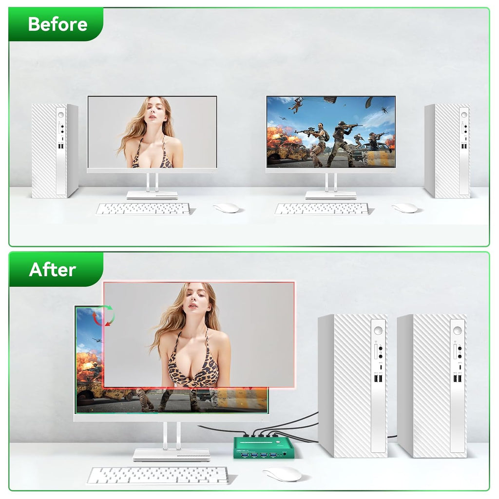 KVM Switches HDMI EDID Emulator 4K 60Hz 2 Port KVM Switch 1 Monitors 2 Computers Hdmi EDID 2K 144Hz 2 PC 1 Monitor Switch 2K 144Hz USB 3.0