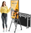 MWE 43 Inch Mobile Digital Signage Display Touchscreen Kiosk with Flight Case, Portable LCD Screen with Screen Mirroring App Publishing, Advertising Display Poster, Android OS