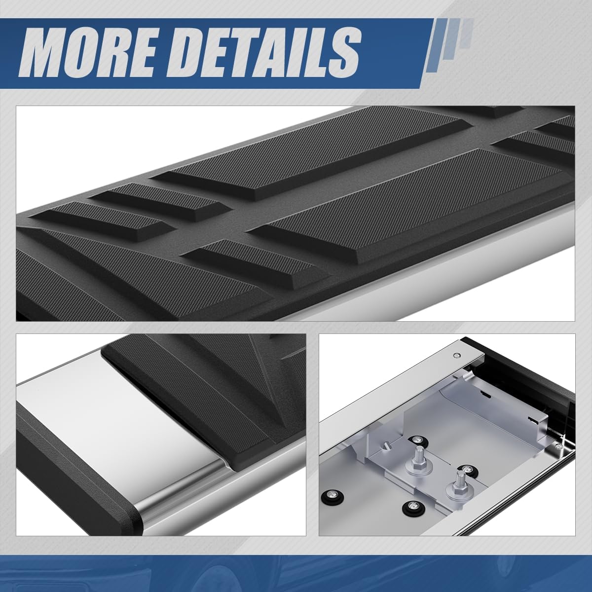 Auto Dynasty Running Boards Compatible with 2020-2025 Ford Explorer Lincoln Aviator, Stainless Steel Side Step Rail Nerf Bars, 6.5' x 73' Step Bars, Polished Chrome
