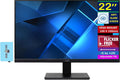Acer Vero 22' FHD VA Monitor with 4ms Response Time, AMD FreeSync, Anti-Glare, VESA Mount (100x100mm), Low Blue Light, VGA, HDMI & Dockztorm USB Port Expander, Black Color (UM.WV7AA.H01)