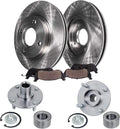 Detroit Axle - Front Brake Kit for Ford Focus 2000-2004 [Excludes SVT] Disc Brake Rotors Ceramic Brakes Pads Wheel Bearing Hubs Assembly [4-Lug ABS] 2001 2002 2003 Replacement
