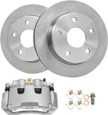 Detroit Axle - Front Disc Rotors + Passenger Side Brake Caliper Replacement for 2005-2008 Mitsubishi Raider Dodge Dakota - 3pc Set