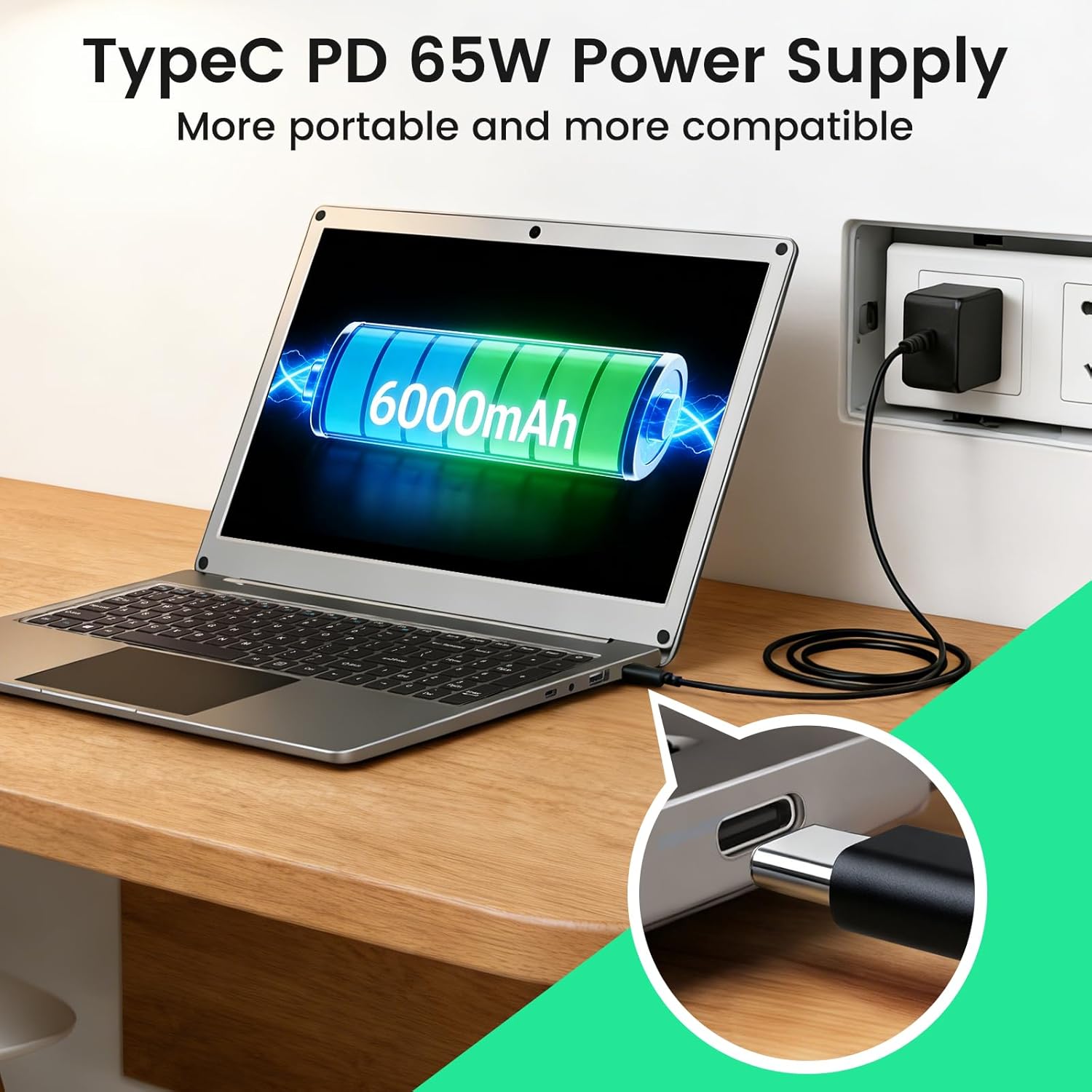 Portable Monitor with Keyboard, 15.6 Inch Lapdock Display with 6000mah Built-in Battery,CrowView Note 1080P FHD USB C Monitors Compatible with RPi5, PC, Phone, Mac, Game Console