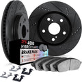 Dynamic Friction Company Front Brake Kit Fits 2002-2006 Acura RSX; 2007-2010 Acura CSX; 2006-2011 Honda Civic| 4000 HybriDynamic Pads, Drilled Slotted Rotors| Hardware| 11.8' Front