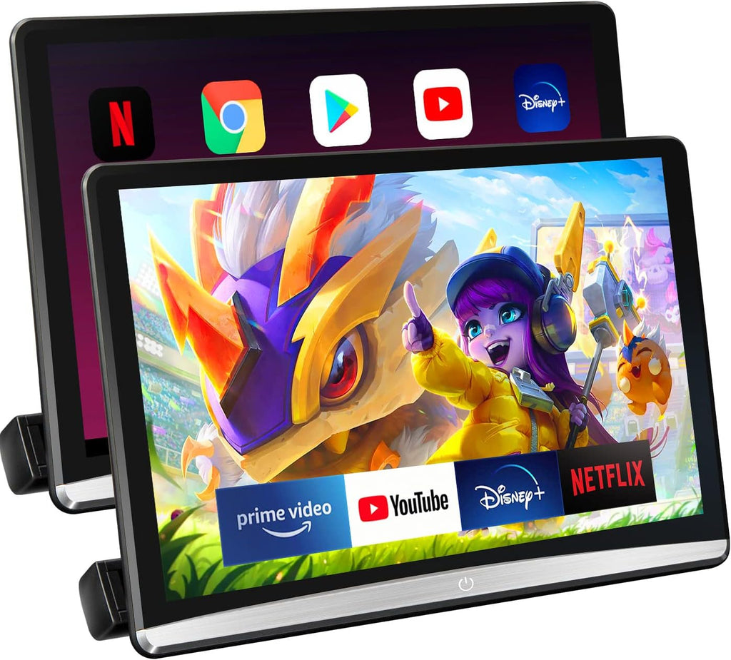 Seventour 12.4' Android 4K Car TV Headrest Monitor Tablet for Back seat, Support Phone Wireless Connection Mirror Link Touchscreen Monitors,with WiFi/Bluetooth/HDMI/USB/SD/Airplay Video Player(2*pcs)