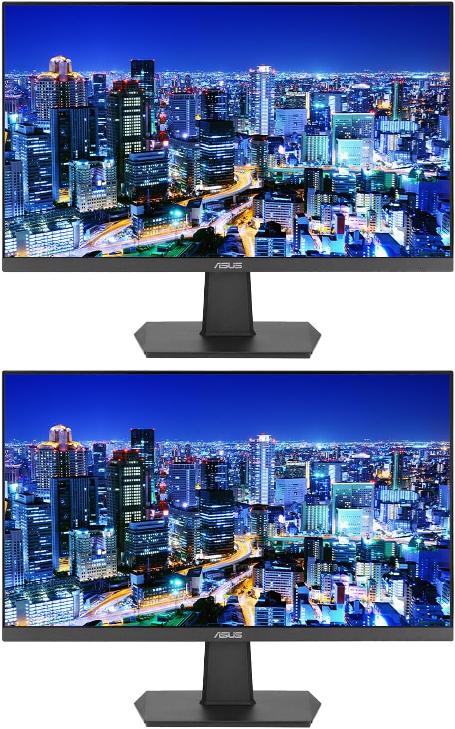 ASUS VA24EHF 24-inch 1920 x 1080 Full HD LED Backlit LCD Frameless Monitor, 2-Pack Bundle with HDMI, Adaptive-Sync, Eye Care, Low Blue Light, 100Hz 1ms Smooth Motion
