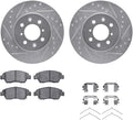 Dynamic Friction Company Front Brake Kit Fits 2007-2008 Honda Fit USA/CANADA| 5000 Advanced Pads, Drilled Slotted Rotors| Hardware| 10.3' Front