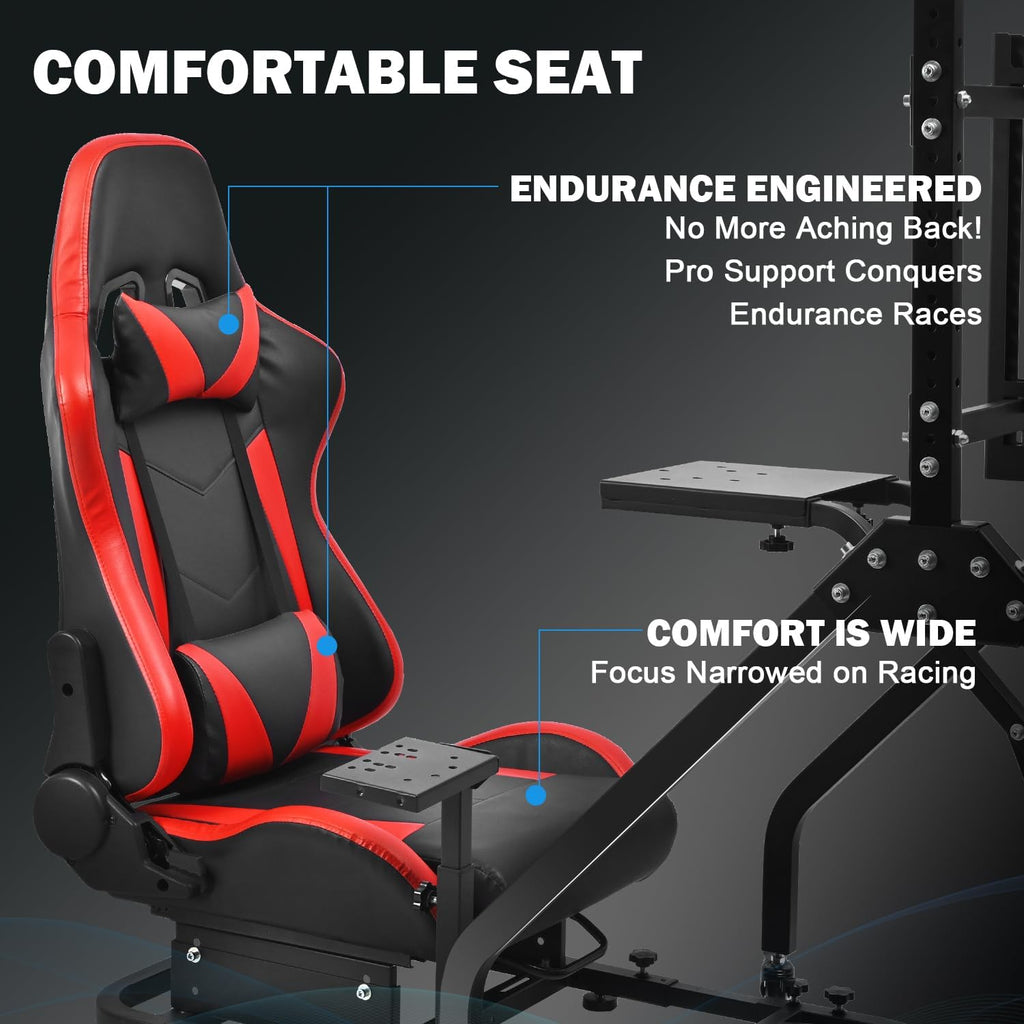 Anman G29 Racing Simulator Cockpit with Movable Monitor Stand and Adjustable Gaming Seat Fit for Logitech G923 G920, for Thrustmaster T80 T150 T248
