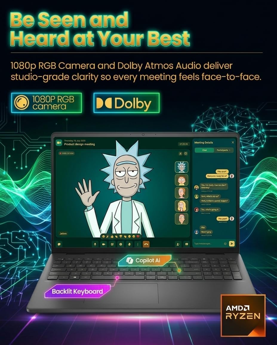 Dell 16 Touchscreen Business Laptop - LDC16255 - AMD Ryzen 7 250 (Beat Core 7 150U) | 32GB DDR5 + 1TB SSD | AI Copilot Key | 16' FHD+ Display |Backlit KB|Win 11 Pro| Carbon Black