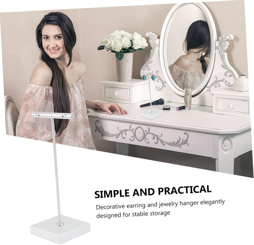 1pc Earring Display Stand Earrings Holder Jewelry Holder Stand T- Shaped Storage Rack Earring Display Bracelet Stand Jewelry Storage Stand Aluminum Alloy Monitor Detachable