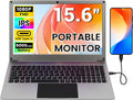 Portable Monitor with Keyboard, 15.6 Inch Lapdock Display with 6000mah Built-in Battery,CrowView Note 1080P FHD USB C Monitors Compatible with RPi5, PC, Phone, Mac, Game Console