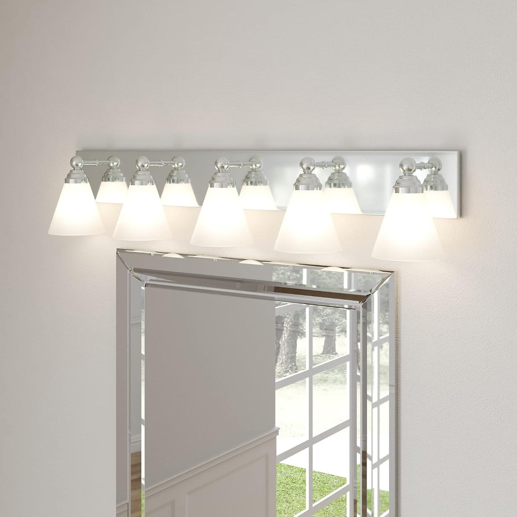 Designers Fountain Hudson 5-Light Bathroom Vanity Light Fixture, Chrome, 6495-CH Silver
