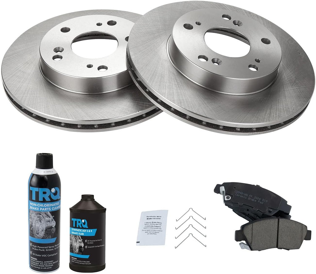 Front Brake Pad & Rotor Kit, with Chemical Kit Ceramic Compatible with 2002-2006 Acura RSX 2006-2011 Honda Civic 2011-2015 CR-Z