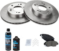 Front Brake Pad & Rotor Kit, with Chemical Kit Ceramic Compatible with 2002-2006 Acura RSX 2006-2011 Honda Civic 2011-2015 CR-Z