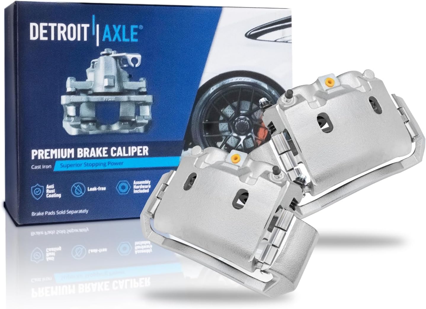 Detroit Axle - Front Brake Kit for 03-08 Dodge Ram 2500 3500, 13.91'' inch Disc Brake Rotors Brake Calipers Ceramic Brake Pads 2003 2004 2005 2006 2007 2008 Replacement