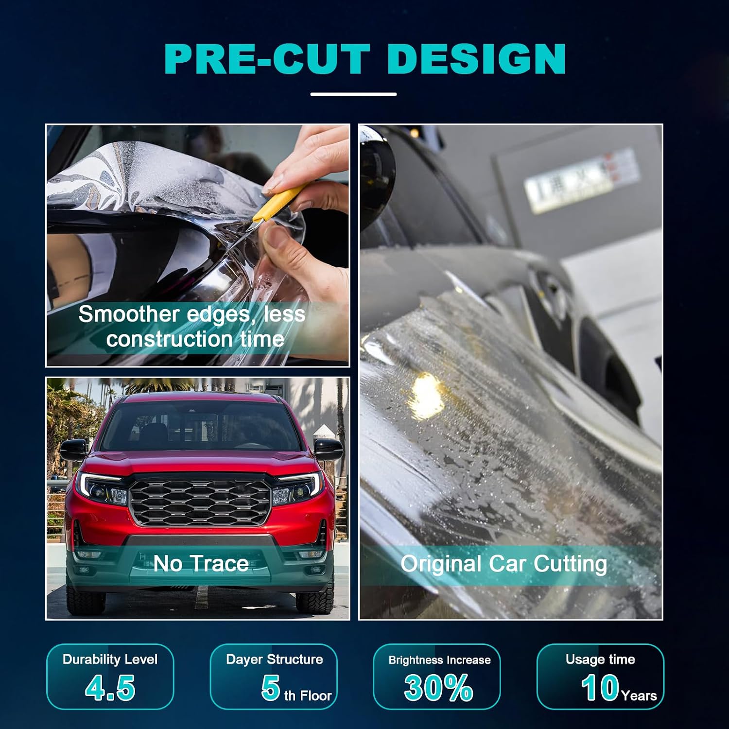 for 2024-2025 Honda Ridgeline Precut Paint Protective Film 8.5 Mil TPU PPF Clear Car HD Scratch Exterior Accessories (Full Body)