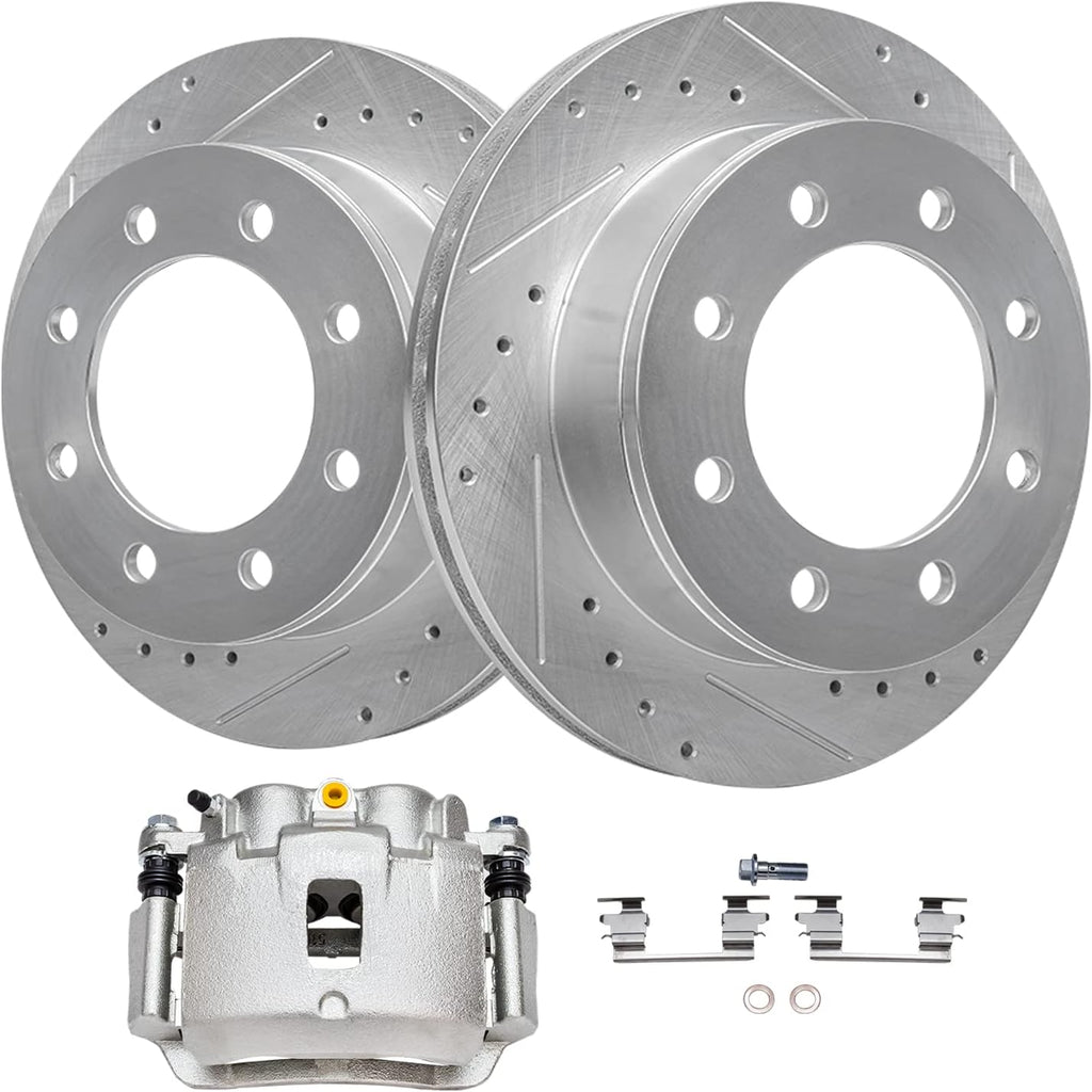 Detroit Axle - Rear Drilled Rotors Right Brake Caliper Replacement for 2006-2019 Chevrolet GMC Express Savana 2500 3500