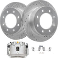 Detroit Axle - Rear Drilled Rotors Right Brake Caliper Replacement for 2006-2019 Chevrolet GMC Express Savana 2500 3500