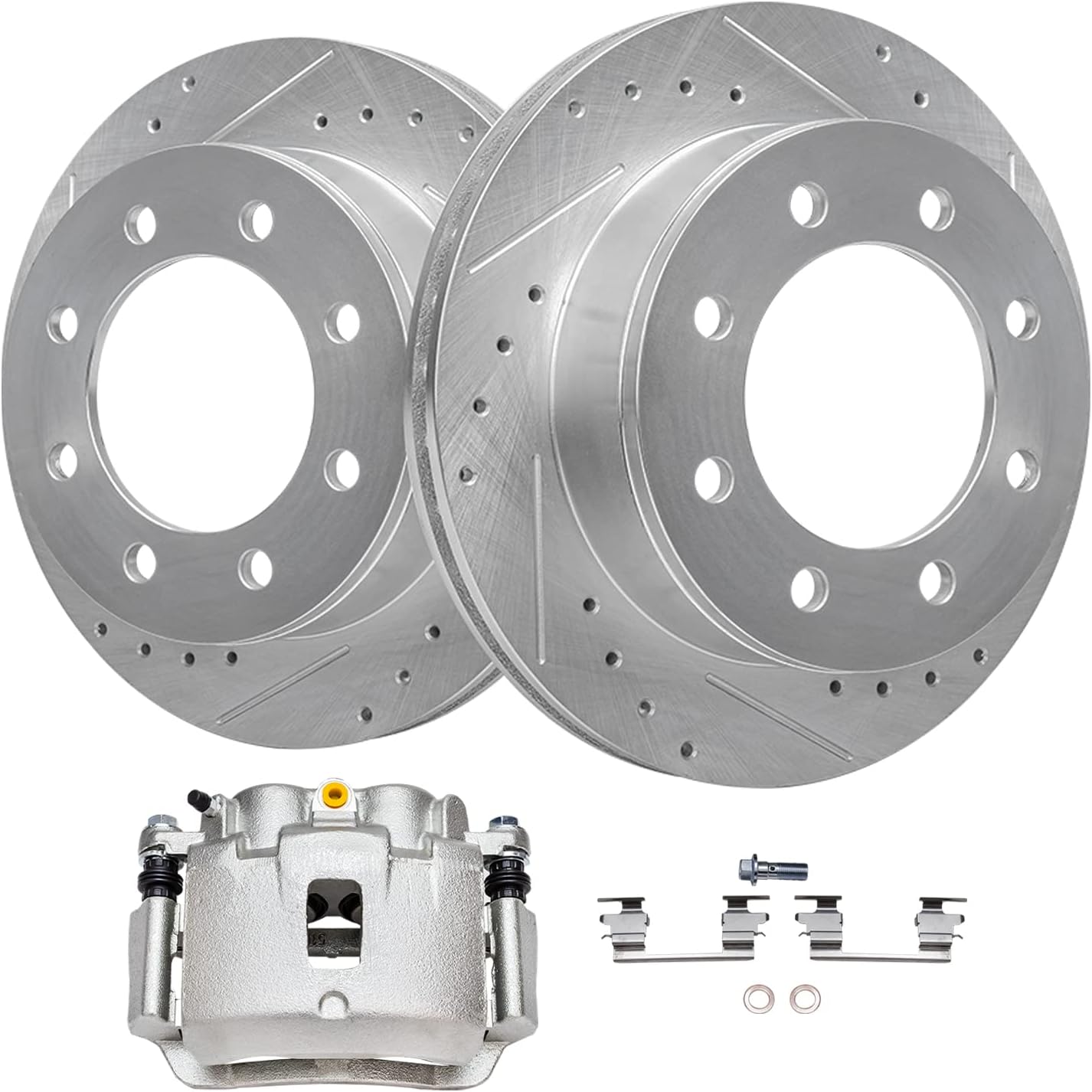 Detroit Axle - Rear Drilled Rotors Right Brake Caliper Replacement for 2006-2019 Chevrolet GMC Express Savana 2500 3500